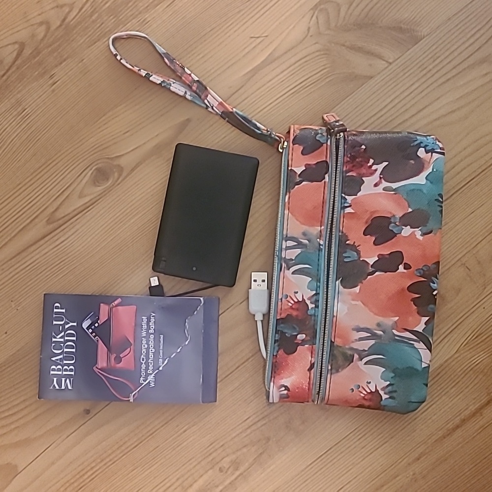 Floral phone charger wristlet